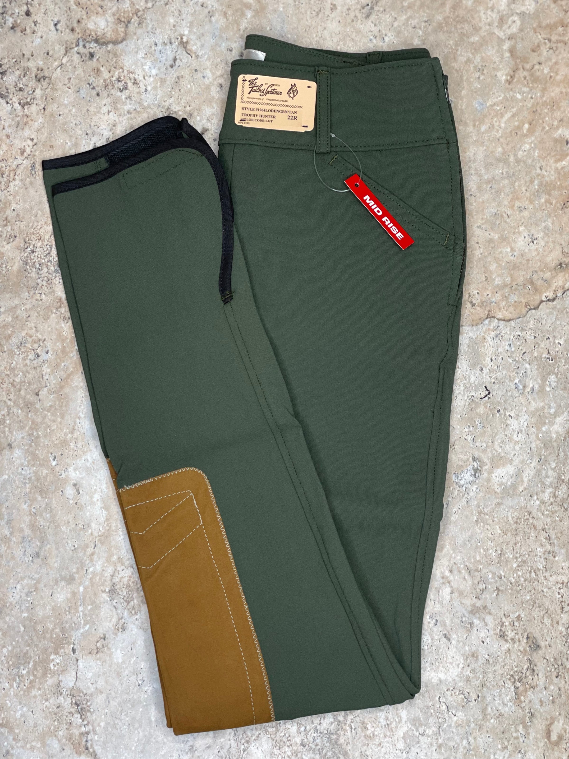 Tailored Sportsman Mid-Rise Side Zip Velcro Bottom Breeches