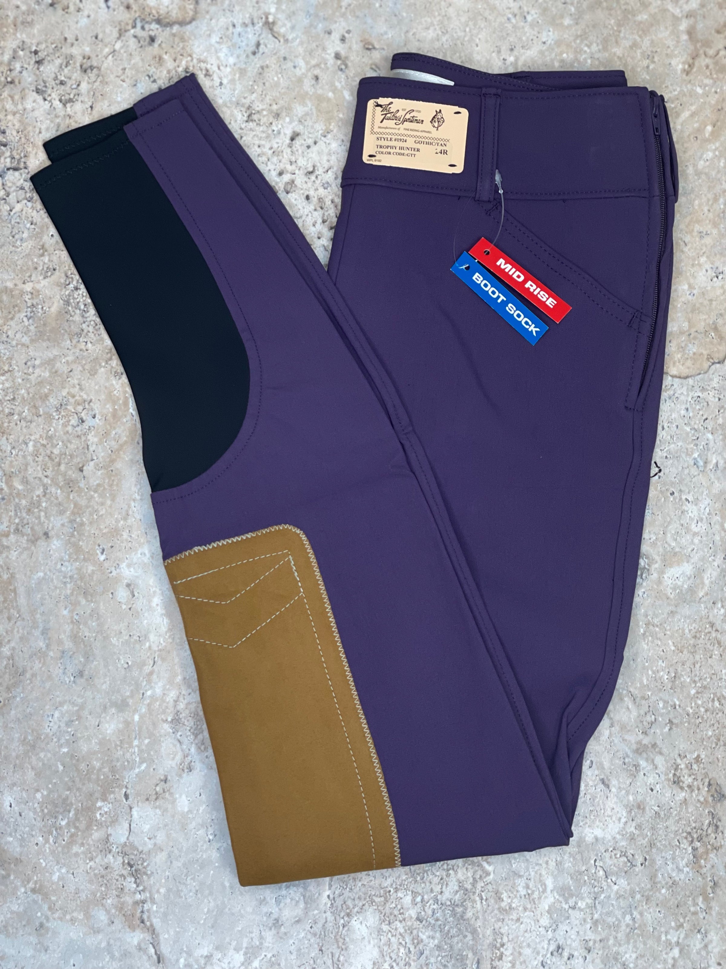 Tailored Sportsman Mid-Rise Side Zip Boot Sock Bottom Breeches