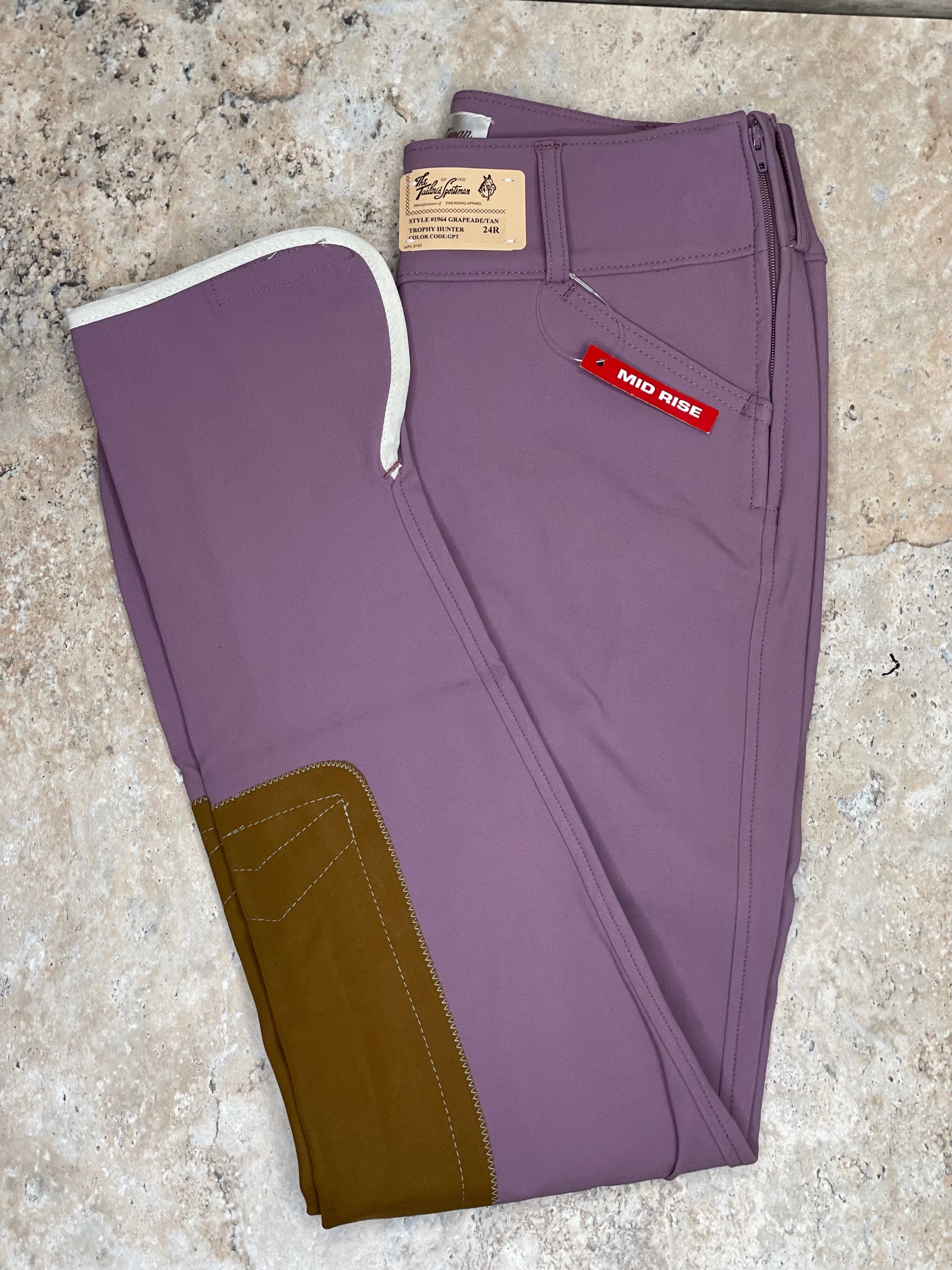 Tailored Sportsman Mid-Rise Side Zip Velcro Bottom Breeches