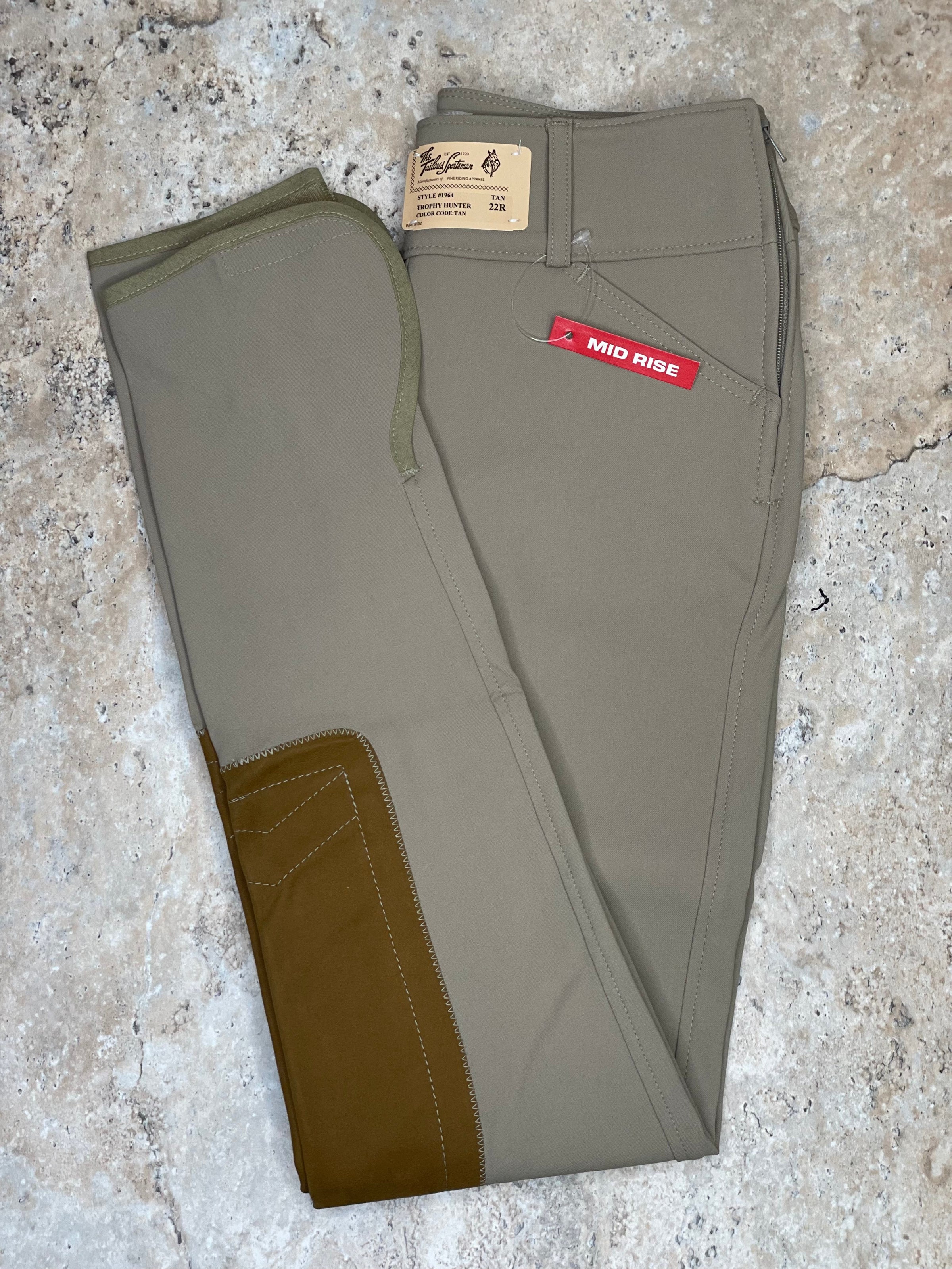 Tailored Sportsman Mid-Rise Side Zip Velcro Bottom Breeches