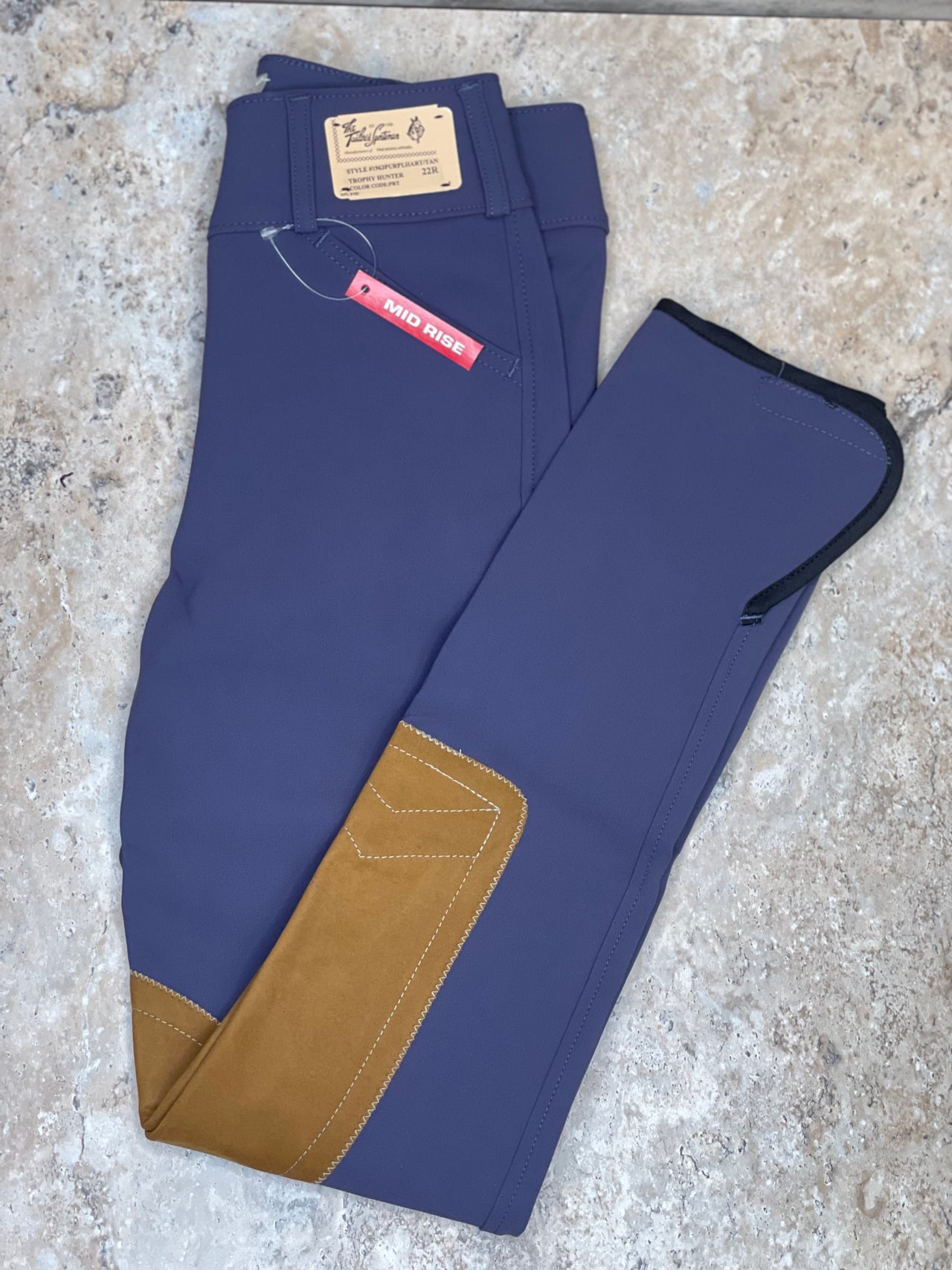 Tailored popular sportsman navy/tan breeches